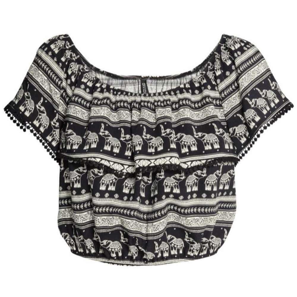 H&M X Coachella Festival Top | Cropped Off the Shoulder Top | Elephants